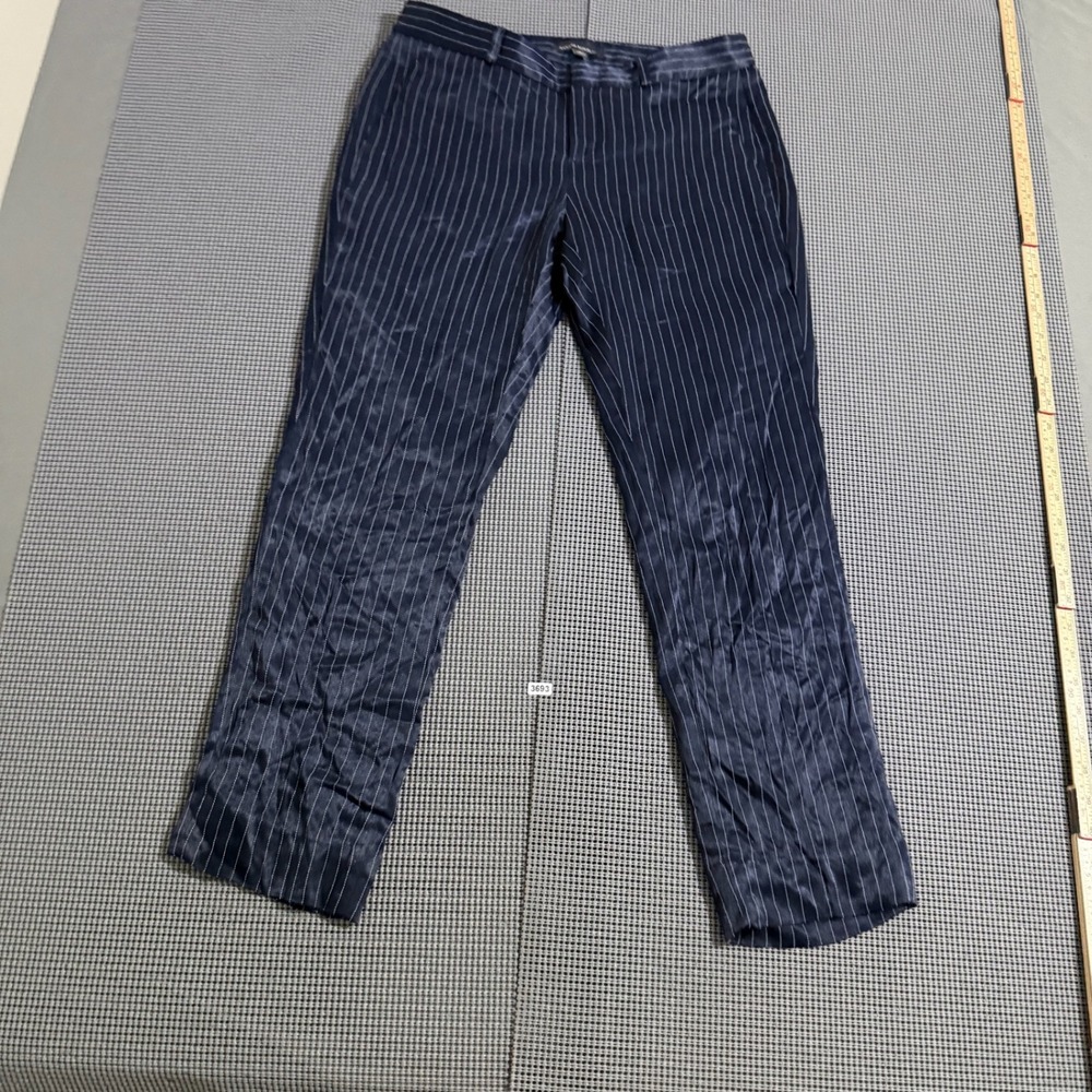 Banana Republic Navy Blue Pinstripe Straight Leg Trousers Womens Size 2